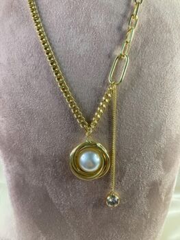 Pearl Pendant Necklace Rowan, 3 of 4