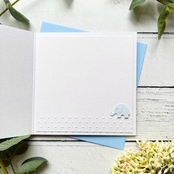 Handmade New Baby Card. Elephant Theme. New Baby Boy, 11 of 12