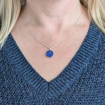 The Circle Lapis Lazuli Necklace, Silver, 3 of 8