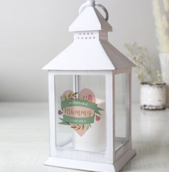 Personalised Floral Heart White Lantern, 2 of 5