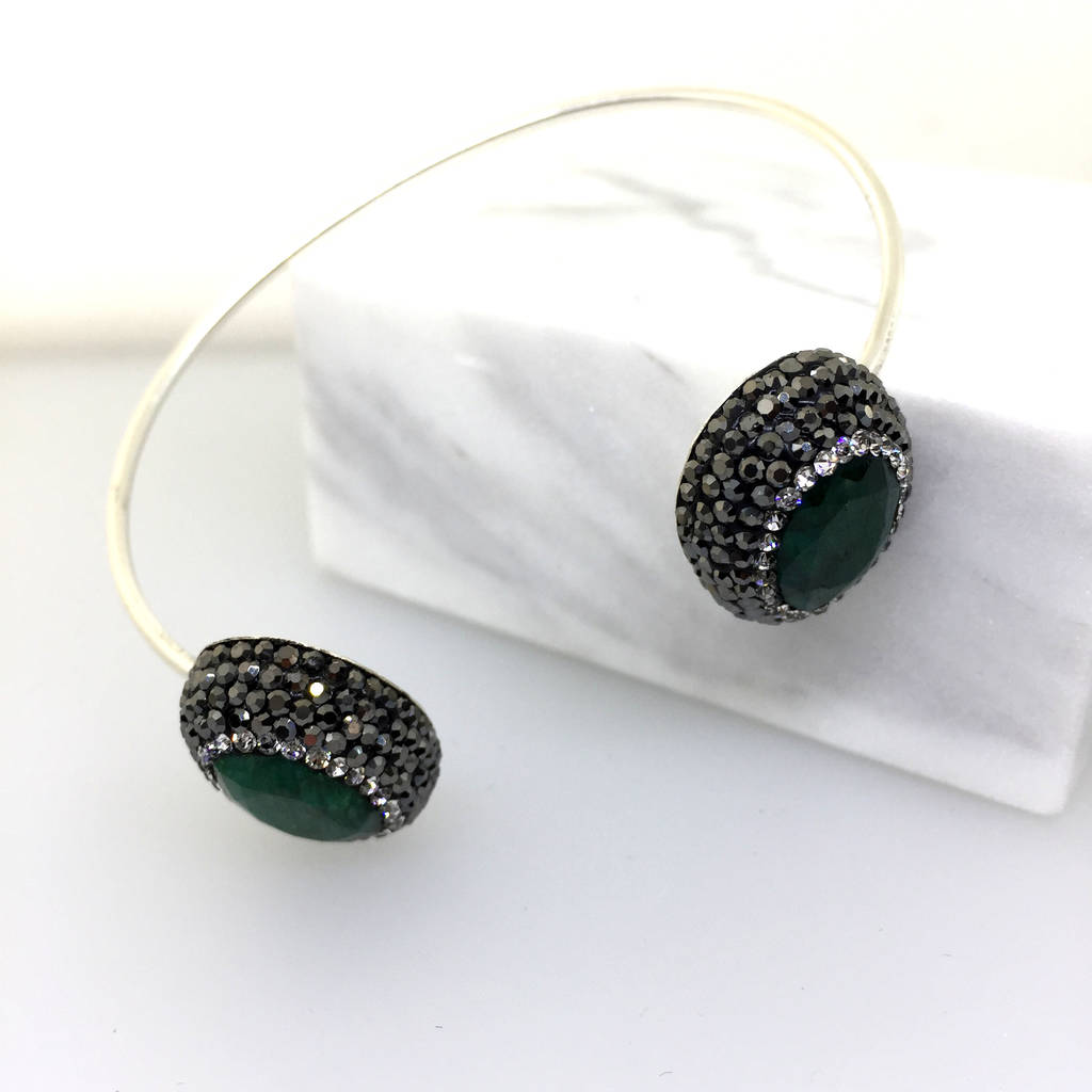 Emerald Sterling Silver Bracelet By Divine Elements Jewellery