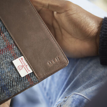 Harris Tweed Personalised Leather Notebook Journal, 8 of 12