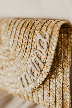 Mama Woven Straw Envelope Clutch, 2 of 6