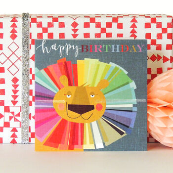 Happy Birthday Lion Greetings Card, 3 of 5