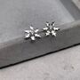 Sterling Silver Snowflake Sparkle Studs, thumbnail 1 of 10