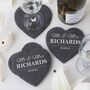 Set Of Four Personalised Heart Shaped Slate Coasters, thumbnail 3 of 6