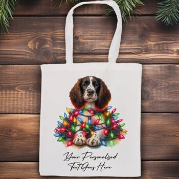 Personalised Sprocker Spaniel In Christmas Lights, 9 of 10