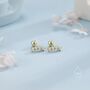 Tiny Opal Curved Bar Screw Back Earrings, thumbnail 6 of 11