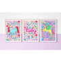 Lilac Unicorn Name Print Set, thumbnail 2 of 12