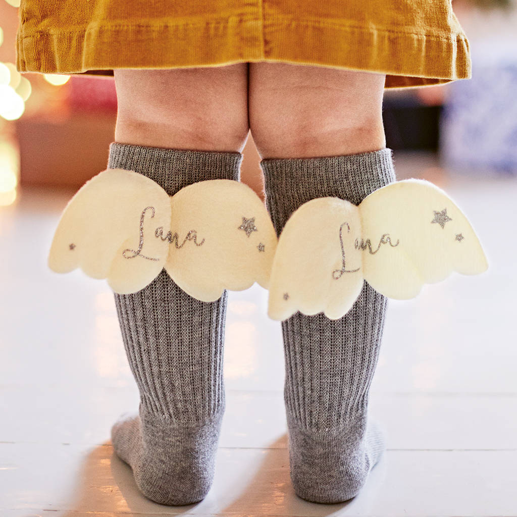 Personalised Angel Wings Kids Socks, 1 of 7