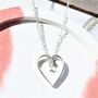 Sterling Silver Heart Frame Drop Earrings, thumbnail 8 of 9