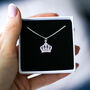 Princess Crown Necklace Sterling Silver, Gift For Her, thumbnail 1 of 6