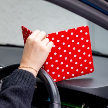 Blue Badge Parking Permit Wallet In Spotty Red, 2 of 7
