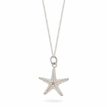 Starfish Charm Necklace Sterling Silver, 3 of 7