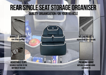 Olpro Rear Single Seat Storage Organiser Grey, 4 of 6