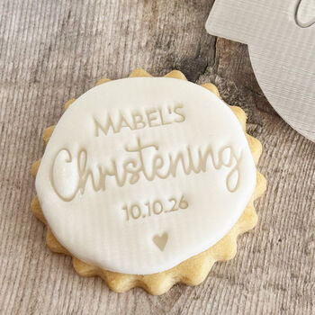 Personalised Heart Embosser For Christening Celebration, 2 of 8
