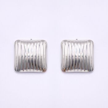 Teri Square Stud Vintage Style Textured Earrings, 2 of 7