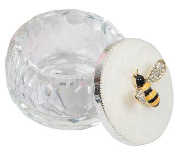 Cut Glass Silver Plated Bumble Bee Trinket Box, 4 of 4