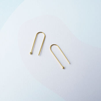 Large Arc Earrings In Gold, 3 of 4