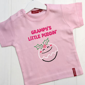 Personalised Little Christmas Puddin' Babygrow/T Shirt, 4 of 12