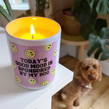 Todays Good Mood Sponsored By My Dog Ceramic Pot Candle, 3 of 9