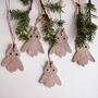 Handmade Ceramic Christmas Owl Ornament Decoration, thumbnail 1 of 7