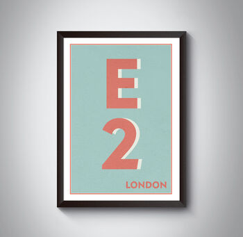 E2 Tower Hamlets, Whitechapel London Postcode Print, 6 of 10