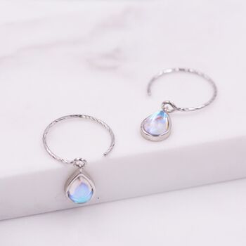 Mermaid Crystal Drop Hook Earrings In Sterling Silver, 5 of 12