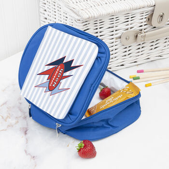 Personalised Superhero Blue Lunch Bag, 10 of 10