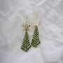 Christmas Tree Fern 24ct Gold Plated Earrings, thumbnail 1 of 3
