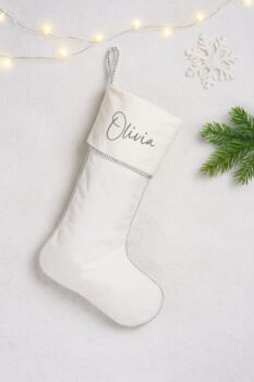 Velvet Personalised Christmas Stocking, 6 of 6