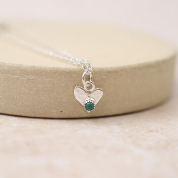 Sterling Silver Small Birthstone Heart Bracelet, 7 of 8
