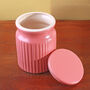 G Decor Soft Pastel Jars Handcrafted Ceramic Ribbed Storage Containers With Lids, thumbnail 6 of 6