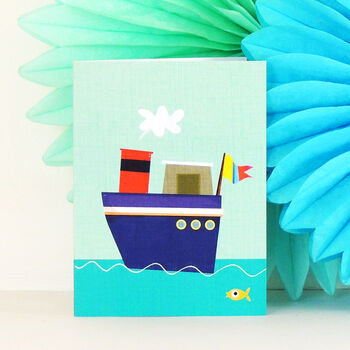Mini Boat Greetings Card, 4 of 5