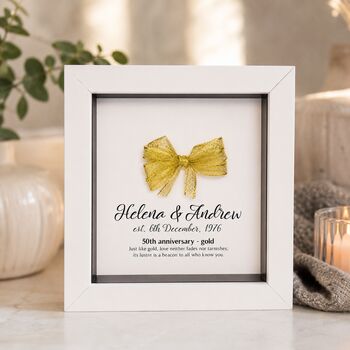 Personalised 50th Anniversary Golden Bow Gift, 4 of 11