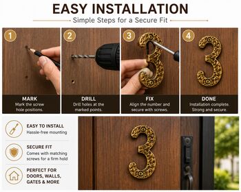 Hammered Brass House Number Plaque, 5 of 12