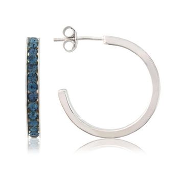 Crystal And Sterling Silver Hoop Earrings, 7 of 9