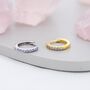 Sterling Silver Amethyst Purple Cz Huggie Hoops, thumbnail 5 of 11