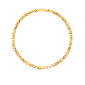 Gold Plated 925 Sterling Silver Miami Cuban Bracelet Chain, 2 of 8