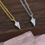 Sterling Silver Extra Tiny Rhombus Kite Cz Necklace, thumbnail 1 of 12