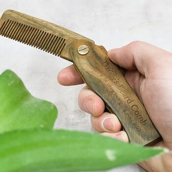 Personalised Wooden Folded Beard Comb, 5 of 6