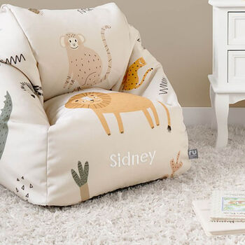 Personalised Kids Pre Filled Safari Beanbag Chair Set, 6 of 8