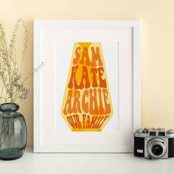 Lava Lamp Personalised Family Art Print, 8 of 9