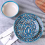 G Decor Tulipani Blue Hand Painted Ceramic Tableware Collection Floral Plates And Bowls, thumbnail 3 of 8