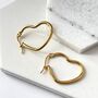 Gold Plated Heart Hoop Earrings, thumbnail 4 of 4