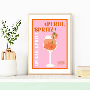 Aperol Spritz Cocktail Poster, 3 of 6