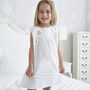 Girl's White Cotton Dragonfly Nightdress, thumbnail 2 of 6