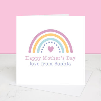 Happy Mother's Day Personalised Rainbow Card, 2 of 3