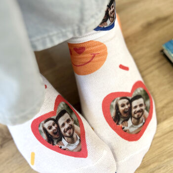 Smiley Photo Face Personalised Photo Socks, 3 of 6