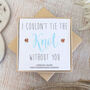 Rose Gold Knot Wedding Earrings – I Couldnt Tie The Knot Without You, thumbnail 1 of 5